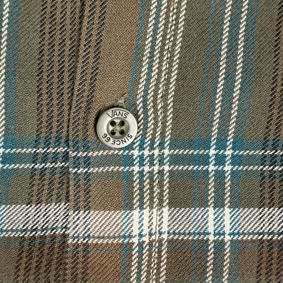 VANS Shirt Mens Sz XL Flannel Plaid Light Button Down Off the Wall - Picture 6 of 14